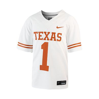 Youth Nike #1 White Texas Longhorns 1st Armored Division Old Ironsides Untouchable Football Jersey