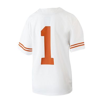Youth Nike #1 White Texas Longhorns 1st Armored Division Old Ironsides Untouchable Football Jersey