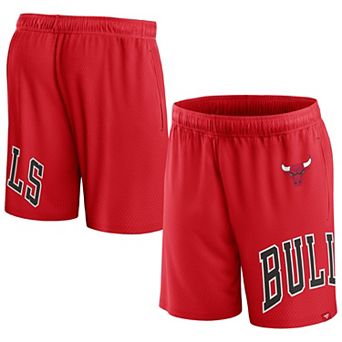 Men's Fanatics Branded Red Chicago Bulls Free Throw Mesh Shorts