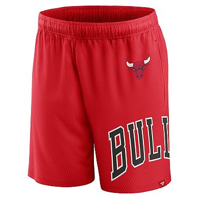 Men's Fanatics Branded Red Chicago Bulls Free Throw Mesh Shorts