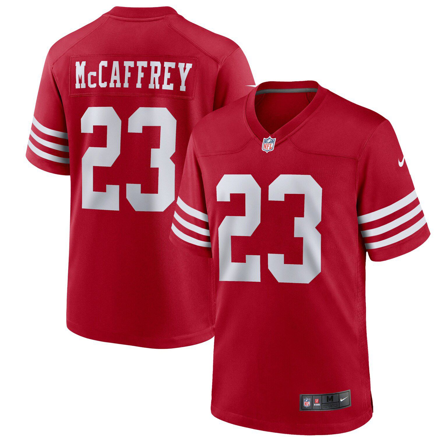 Men's Christian McCaffrey 49ers Red Throwback Jersey - All