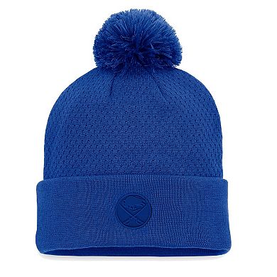 Women's Fanatics Branded Royal Buffalo Sabres Authentic Pro Road Cuffed Knit Hat with Pom
