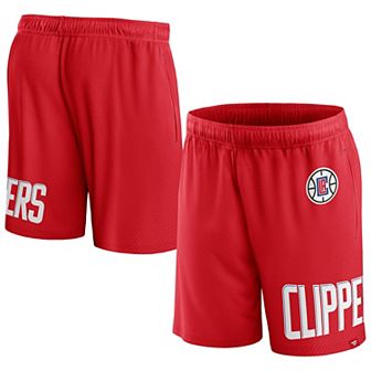 Men's Fanatics Branded Red LA Clippers Free Throw Mesh Shorts