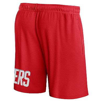 Men's Fanatics Branded Red LA Clippers Free Throw Mesh Shorts