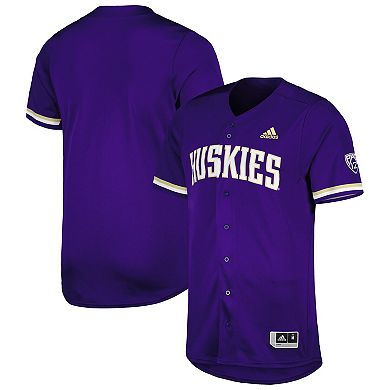 Men's adidas #21 Purple Washington Huskies Button-Up Baseball Jersey