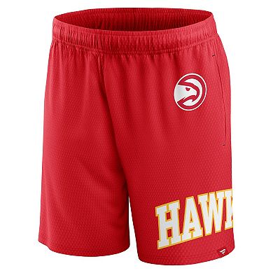 Men's Fanatics Branded Red Atlanta Hawks Free Throw Mesh Shorts