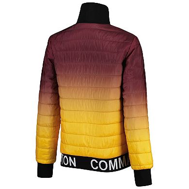 Women's The Wild Collective Burgundy/Gold Washington Commanders Color Block Full-Zip Puffer Jacket