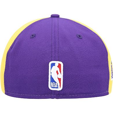 Men's New Era White/Purple Los Angeles Lakers Back Half 9FIFTY Fitted Hat