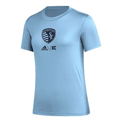 Women's adidas Light Blue Sporting Kansas City AEROREADY Club Icon T-Shirt