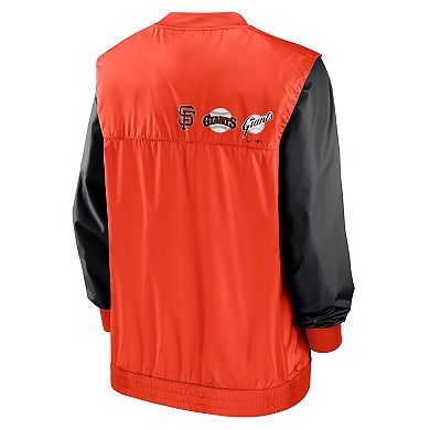 Men's Nike White/Orange San Francisco Giants Rewind Warmup V-Neck Pullover Jacket