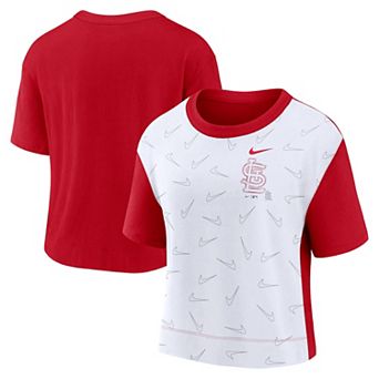 Women's Nike Red/White St. Louis Cardinals Line Up High Hip Fashion T-Shirt