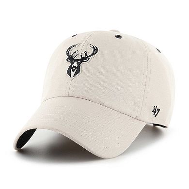 Men's '47 Cream Milwaukee Bucks Lunar Clean Up Adjustable Hat