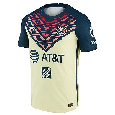 Men's Nike Federico Viñas Yellow Club America 2021/22 Home Vapor Match Authentic Player Jersey