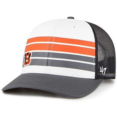 Youth '47 White/Charcoal Cincinnati Bengals Cove Trucker Snapback Hat