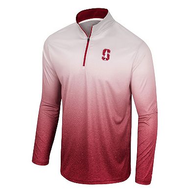 Men's Colosseum White/Cardinal Stanford Cardinal Laws of Physics Quarter-Zip Windshirt