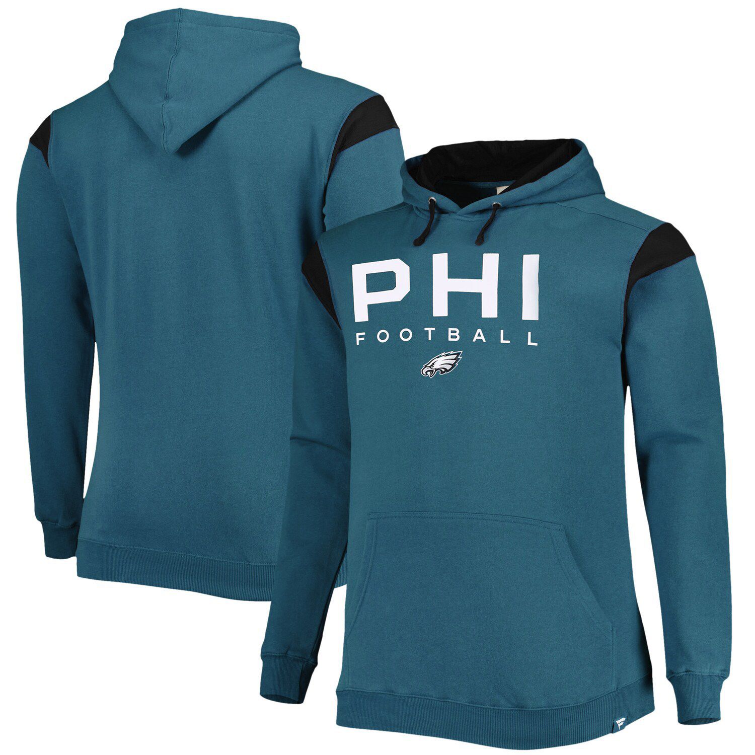 Men's New Era Midnight Green/Black Philadelphia Eagles Big & Tall Current  Team Colorblock Fleece Raglan Pullover Hoodie