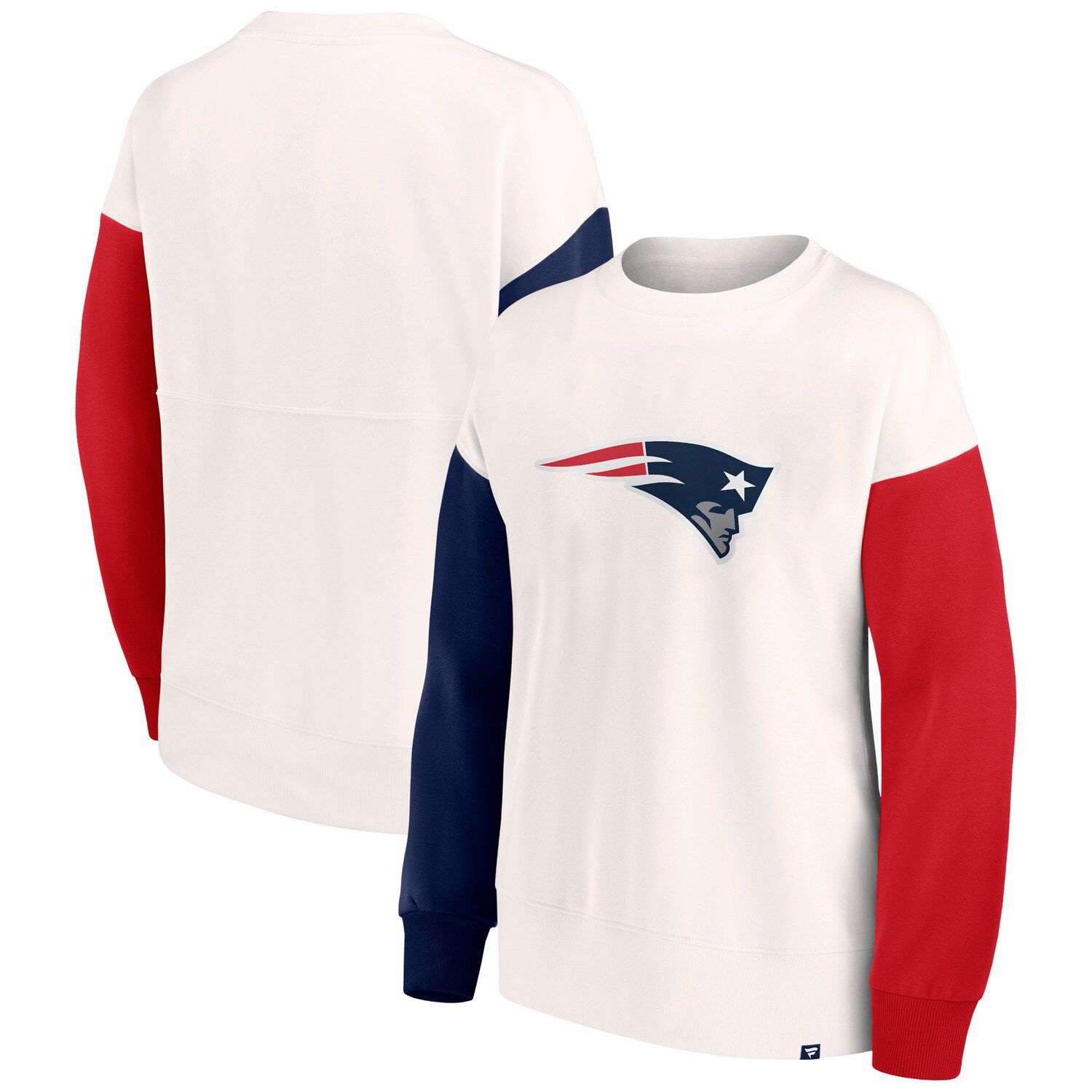 Men's Fanatics Branded Navy/Red New England Patriots Square Off Long Sleeve T-Shirt