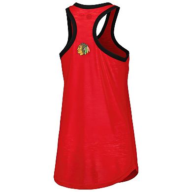 Women's G-III 4Her by Carl Banks Red Chicago Blackhawks First Base Racerback Scoop Neck Tank Top