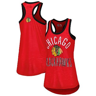 Women's G-III 4Her by Carl Banks Red Chicago Blackhawks First Base Racerback Scoop Neck Tank Top