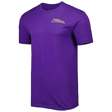 Men's Purple James Madison Dukes Mascot Scenery Premium T-Shirt