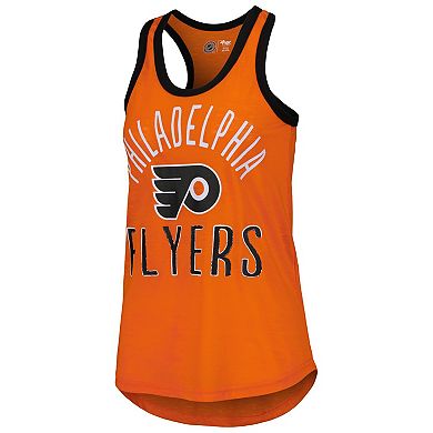 Women's G-III 4Her by Carl Banks Orange Philadelphia Flyers First Base Racerback Scoop Neck Tank Top