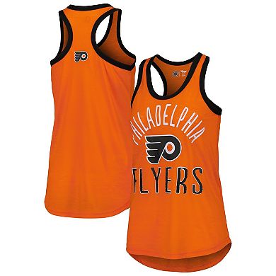 Women's G-III 4Her by Carl Banks Orange Philadelphia Flyers First Base Racerback Scoop Neck Tank Top