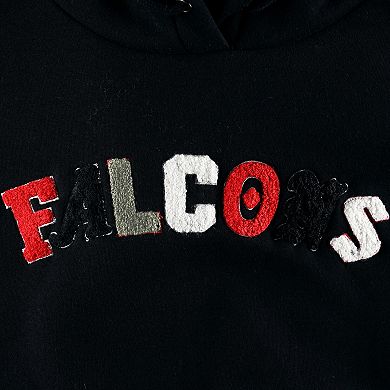 Women's The Wild Collective Black Atlanta Falcons Cropped Pullover Hoodie