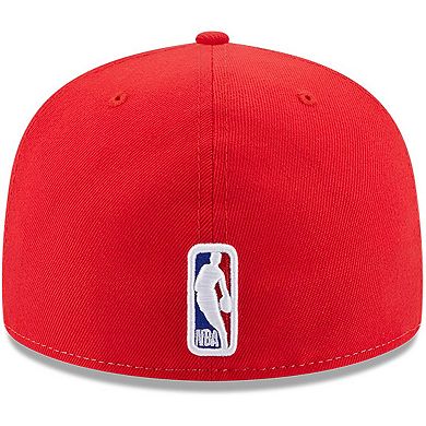 Men's New Era  White/Red Toronto Raptors Back Half 9FIFTY Fitted Hat