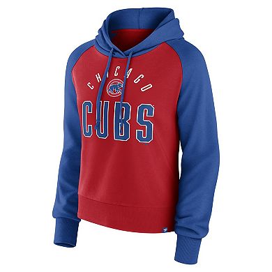 Women's Fanatics Branded Royal/Red Chicago Cubs Pop Fly Pullover Hoodie