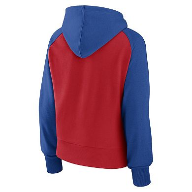 Women's Fanatics Branded Royal/Red Chicago Cubs Pop Fly Pullover Hoodie