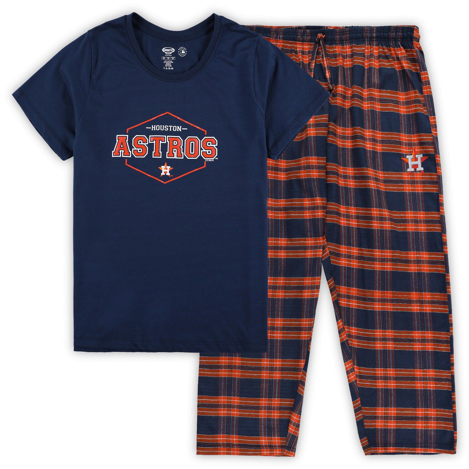 FOCO Women's Navy Houston Astros Dip-Dye Hoodie T-Shirt and Pants Sleep Set