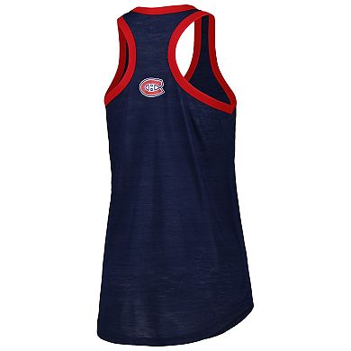 Women's G-III 4Her by Carl Banks Navy Montreal Canadiens First Base Racerback Scoop Neck Tank Top