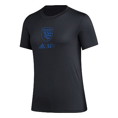 Women's adidas Black San Jose Earthquakes AEROREADY Club Icon T-Shirt