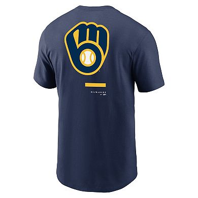 Men's Nike Navy Milwaukee Brewers Over the Shoulder T-Shirt
