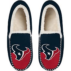 Men's FOCO Navy Houston Texans Team Stripe Memory Foam Slide Slippers