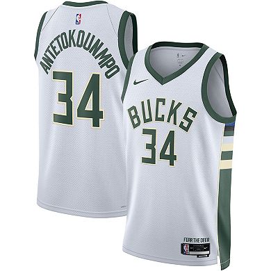 Unisex Nike Giannis Antetokounmpo White Milwaukee Bucks 2022/23 Swingman Jersey - Association Edition