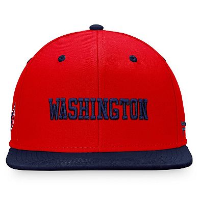 Men's Fanatics Branded Red/Navy Washington Capitals Heritage City Two-Tone Snapback Hat