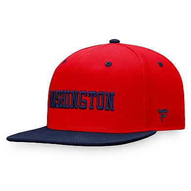 Men's Fanatics Branded Red/Navy Washington Capitals Heritage City Two-Tone Snapback Hat