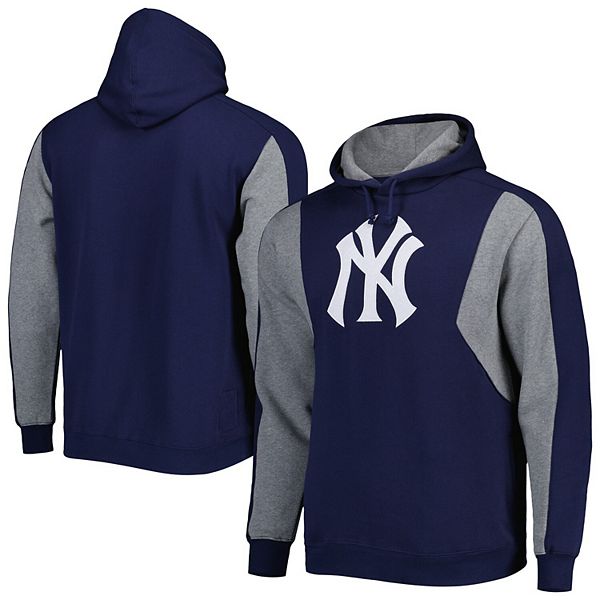 Men's Mitchell & Ness Navy/Gray New York Yankees Colorblocked Fleece ...