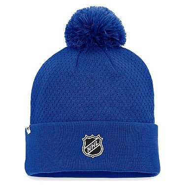 Women's Fanatics Branded Royal New York Islanders Authentic Pro Road Cuffed Knit Hat with Pom