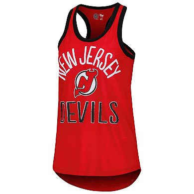 Women's G-III 4Her by Carl Banks Red New Jersey Devils First Base Racerback Scoop Neck Tank Top