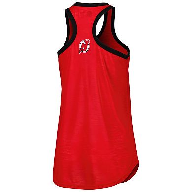 Women's G-III 4Her by Carl Banks Red New Jersey Devils First Base Racerback Scoop Neck Tank Top