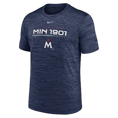 Men's Nike Navy Minnesota Twins Wordmark Velocity Performance T-Shirt