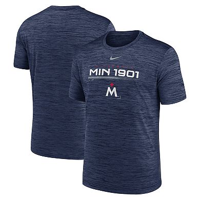 Men's Nike Navy Minnesota Twins Wordmark Velocity Performance T-Shirt