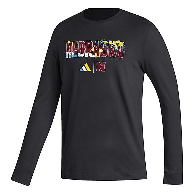 Men's adidas Black Nebraska Huskers Honoring Black Excellence Long Sleeve T-Shirt