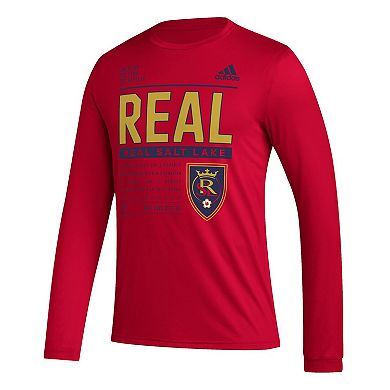 Men's adidas Red Real Salt Lake Club DNA Long Sleeve T-Shirt