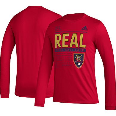 Men's adidas Red Real Salt Lake Club DNA Long Sleeve T-Shirt