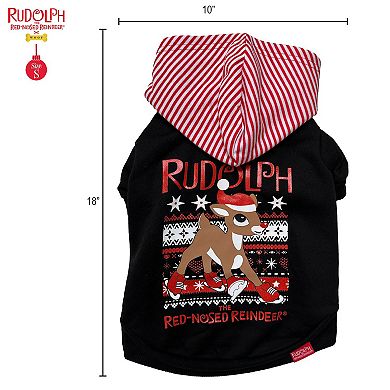 Rudolph Black Pet Hoodie