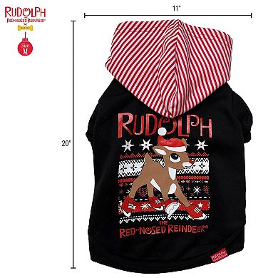 Rudolph Black Pet Hoodie