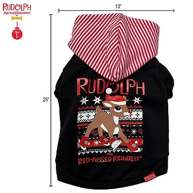 Rudolph Black Pet Hoodie